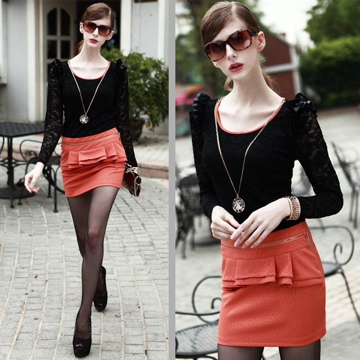 Sweater knitting long-sleeved dress